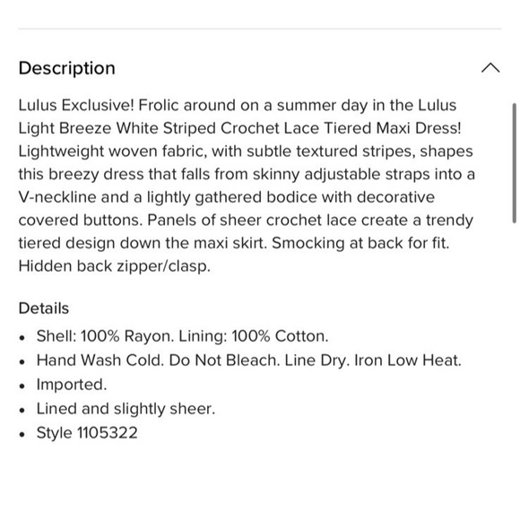 NEW Lulus Light Breeze White Striped Crochet Lace Tiered Maxi Dress Size Small - Picture 11 of 14